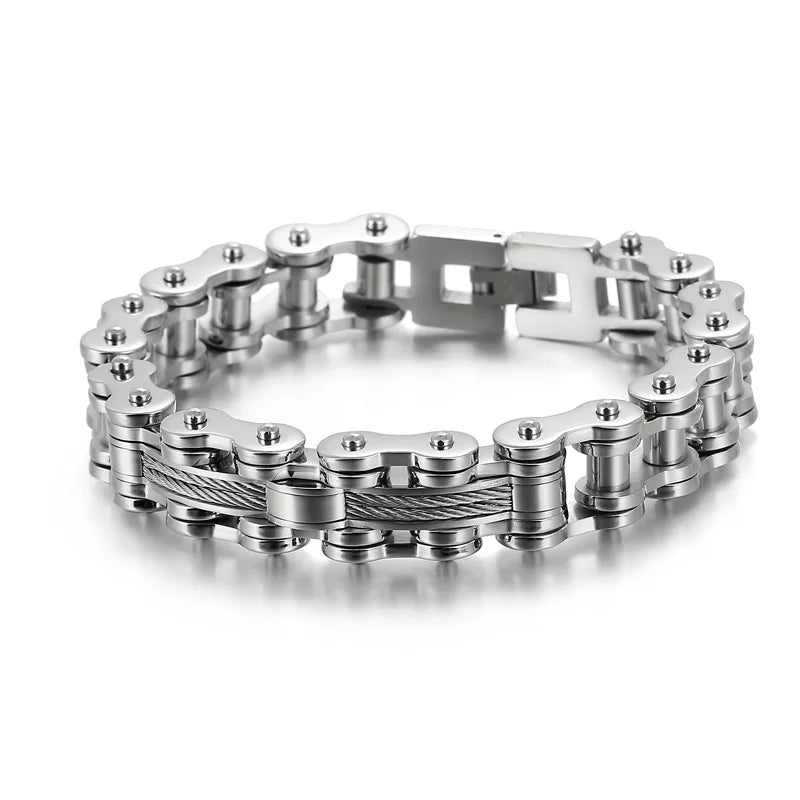 KALEN Stainless Steel Biker Chain Bracelet Luxury Men