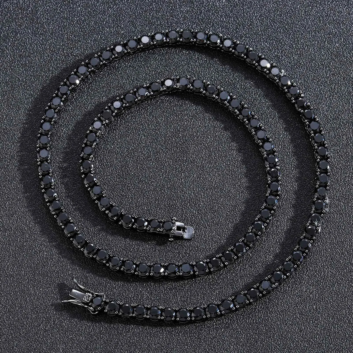 S&S 4mm Iced Out CZ Tennis Chain — Men’s | Gold, Silver & Black | S&S Collection