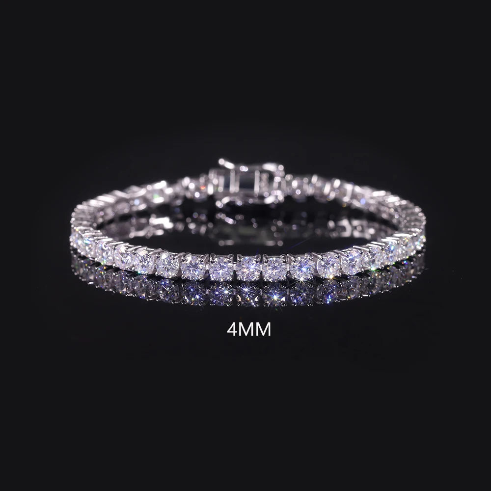 Gemfiori U02 Abiding Factory Price CZ Hip Hop Chain Cubic Zirconia Diamond 925 Sterling Silver Tennis Bracelet for Women and Men