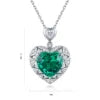Gemfiori 925 Sterling Silver Heart Pendant Necklace for Women Lab Grown Ruby Necklace Wedding Party Fine Jewelry Custom