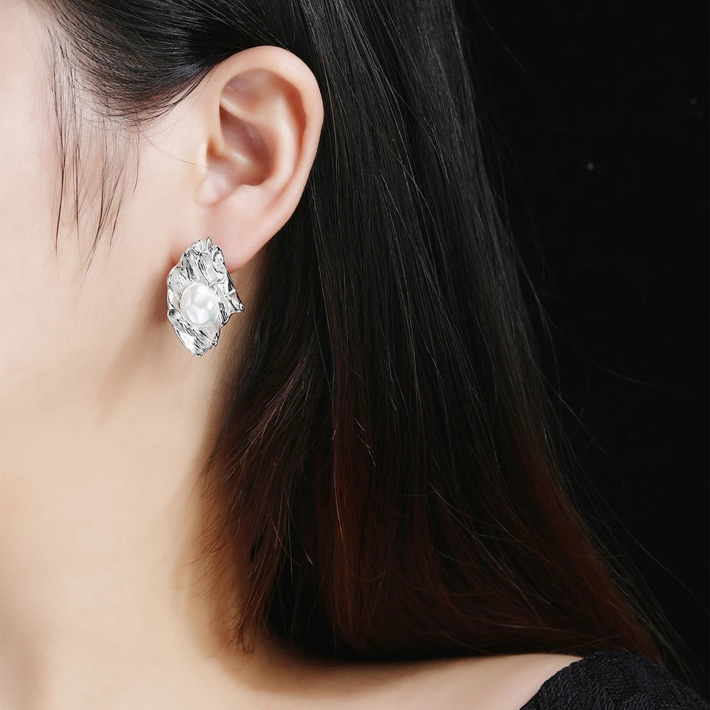 MUSHAN Jewelry Factory Pearl Stud Earrings Light Luxury and High End S925 Accessory Electroplated Gold Bestseller