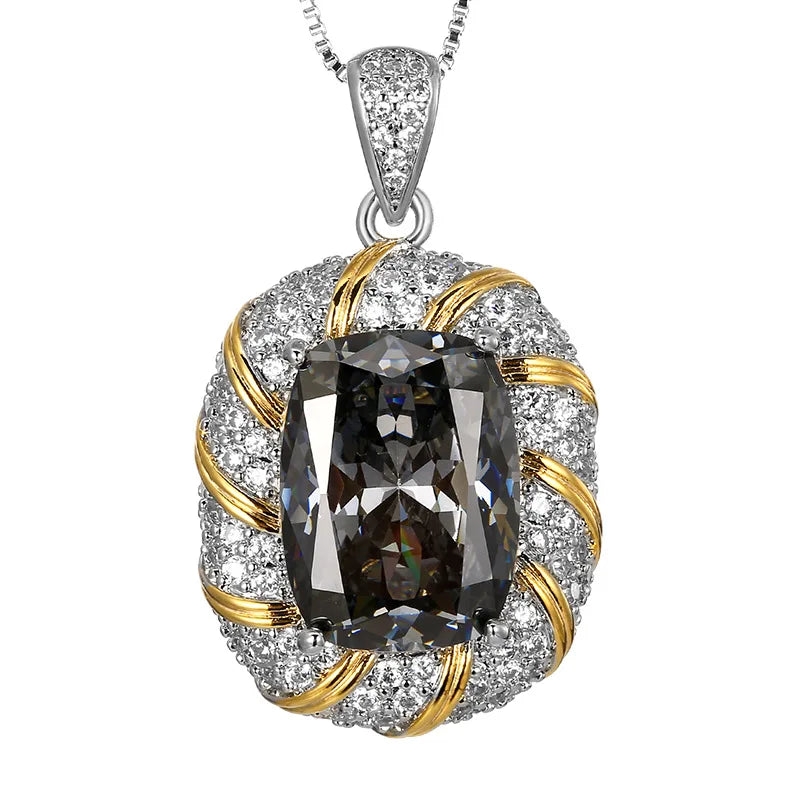 REDheart Brass Inlaid Zircon Plating Two-Color Trendy Bird's Nest Cut Black Gray Temperament Women's Jewelry Set for Party