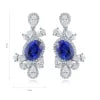 Gemfiori Vintage 925 Sterling Silver Drop Earrings Rhodium Emerald Cut Lab Grown Gemstones Women's Ready Ship Wedding Gift Claw Setting