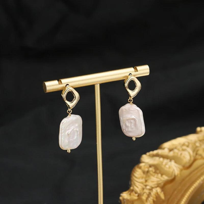 925 Sterling Silver Ear Stud Geometric Hollow Out Original Design Woman Earrings Female Temperament Jewelry