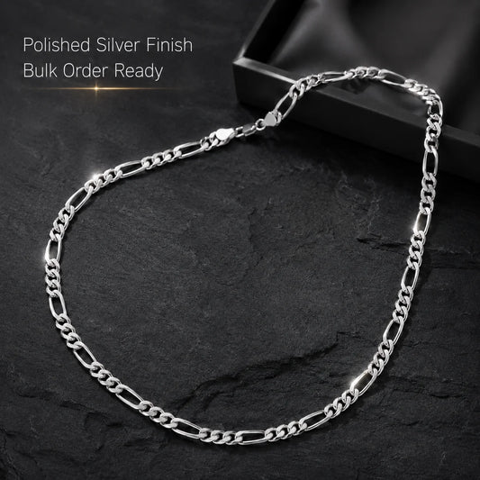 S&S Diamond-Cut Figaro Chain Necklace | 925 Sterling Silver | S&S