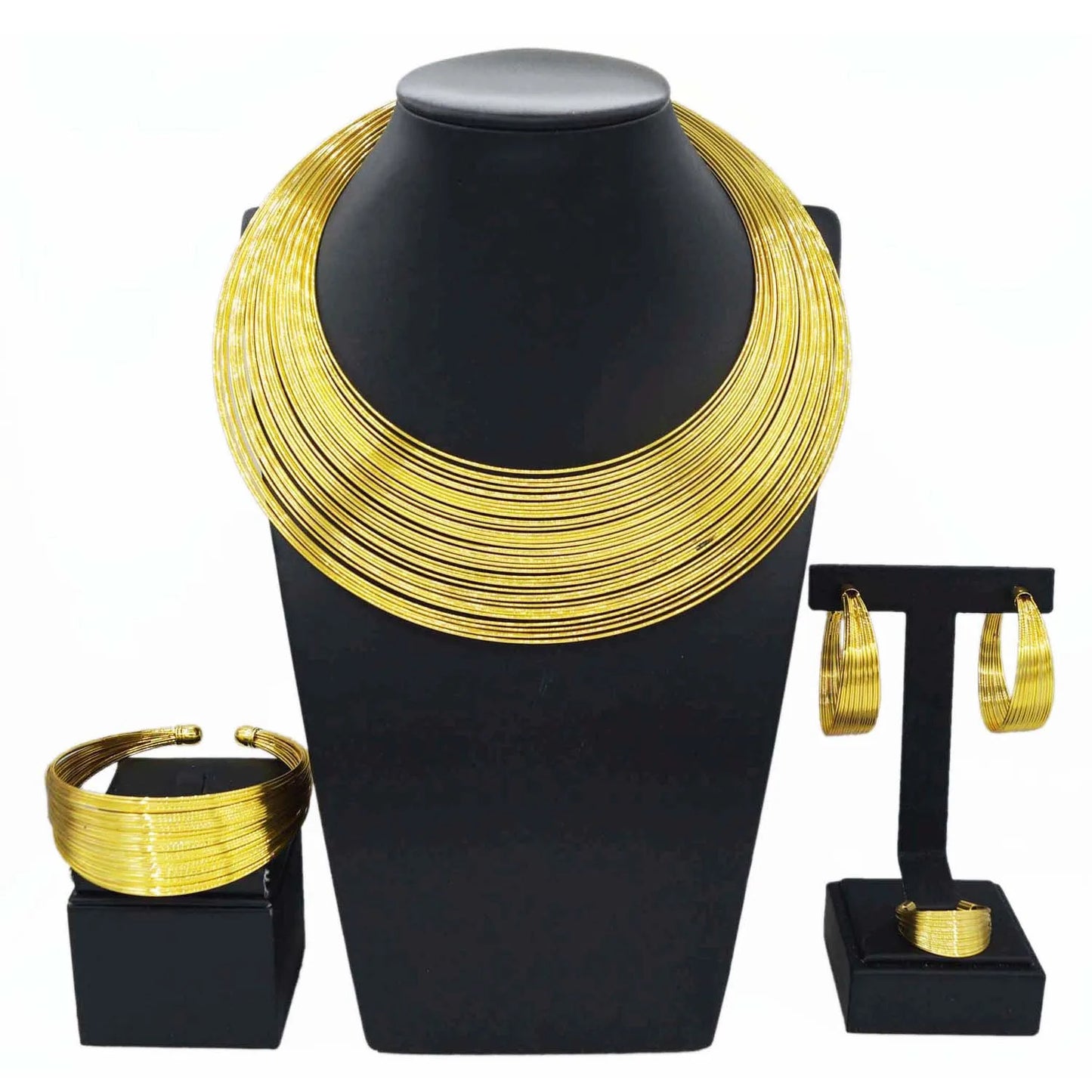 Zhuerrui Electroplated Jewelry Women's Jewelry Set Simple Fashion Necklace Bracelet Jewelry Sets Bridal Wedding Party HA20051