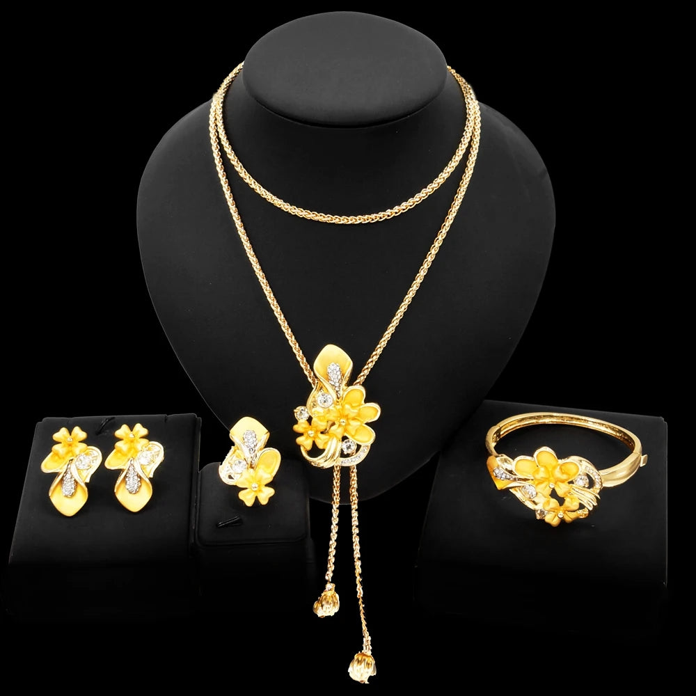Zhuerrui High Quality African Jewelry Sets Italian Gold Plated Jewelry Set Fashion Lady Dubai Style Jewellery Sets HN21031714