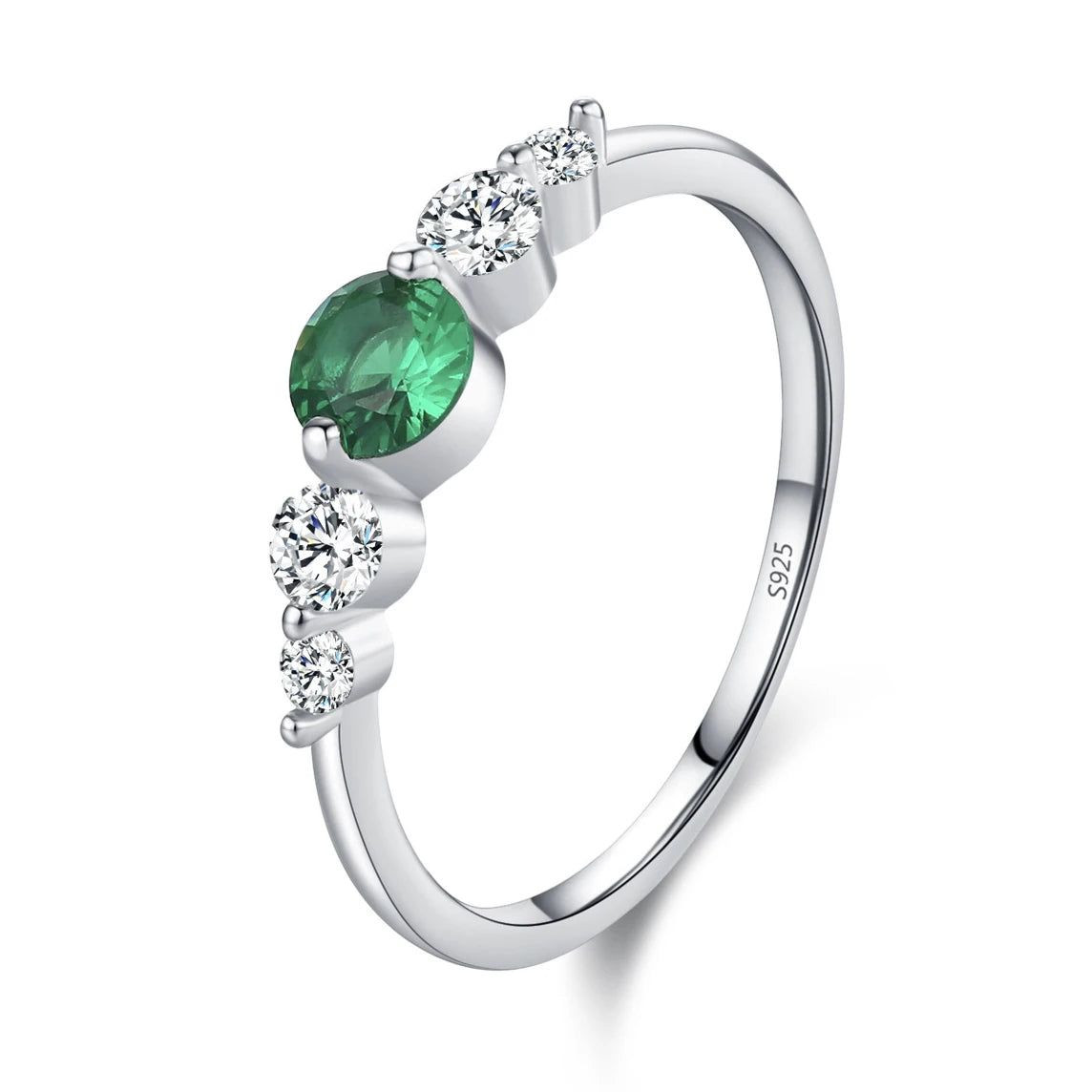 Elegant Women 925 Sterling Silver Emerald 5A 8A Cubic Zirconia Ring Promise Wedding Rings Custom Jewelry Manufacturing OEM/ODM