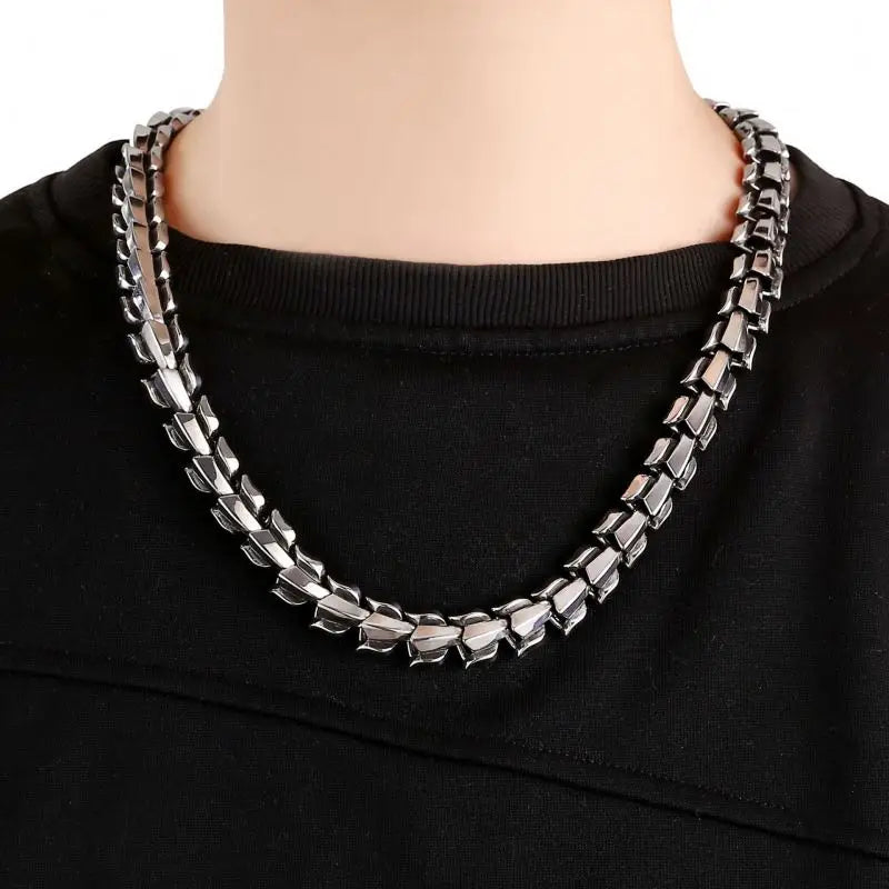 REBEL VIKING Jormungandr World Serpent King Chain Necklace – Stainless Steel