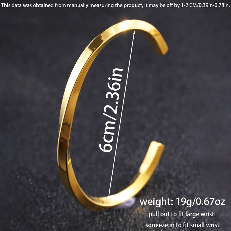 REBEL Stainless Inoxydable Stainless Steel 18K Gold Plated Roman Women Fashion Jewelry Bracelets Bangles