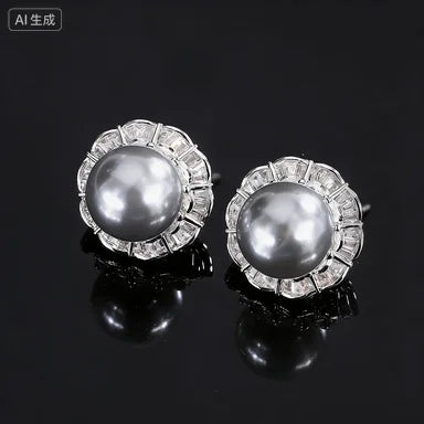 Fashion Eco-friendly Copper 16MM/12mm White Shell Pearl Handmade Bridal Pendant Earrings Ring Set Pearl Jewelry Sets for Brides
