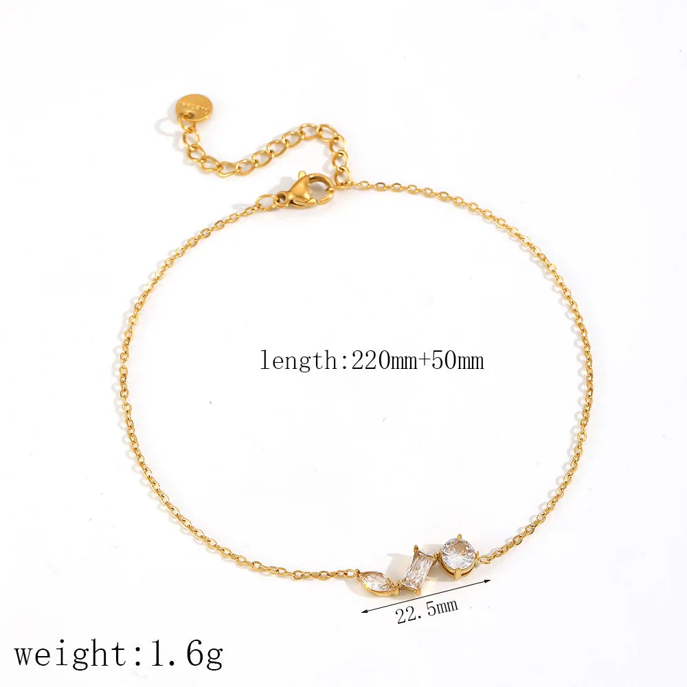 S&S 18K Gold Plated Stainless Steel Zircon Necklace, Bracelet & Anklet | 14 Styles