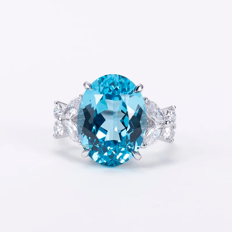Gemfiori Messi Jewelry MSR-1532 Luxury PT 950 Stackable Ring Lab Gem Stone