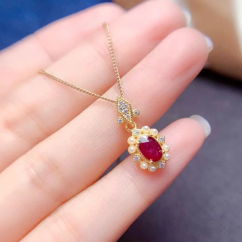 S&S Natural Ruby Jewellery – 925 Sterling Silver – Gold Plated – Ring, Pendant, Earrings & Set – Collection