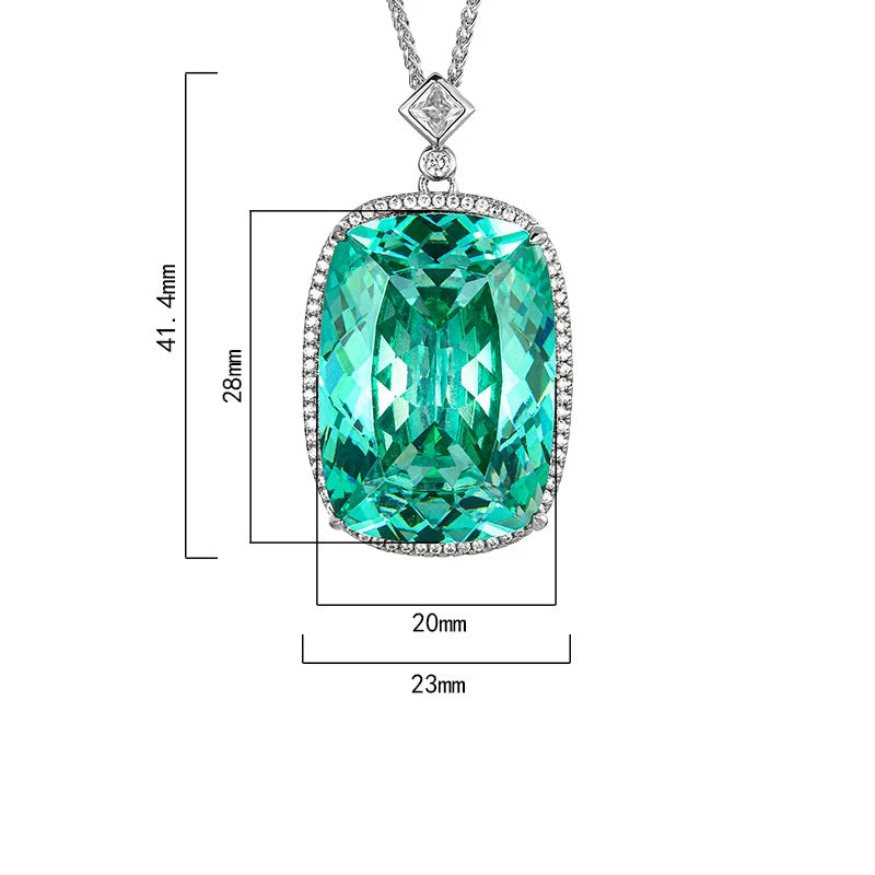 S&S Luxury High-end Emerald Pendant Inlaid with Sparkling Zircon Light Luxury Green Zircon Necklace