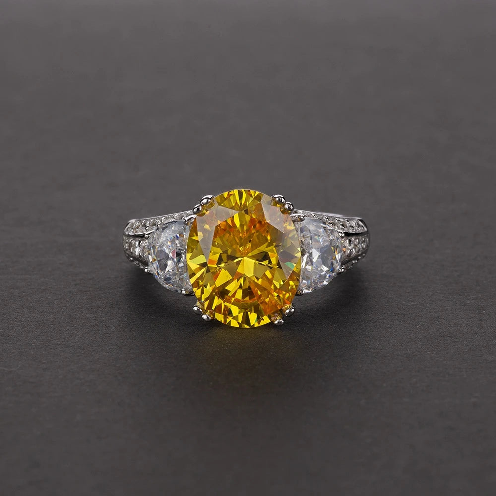 MUSHAN Jewelry Factory Oval 9*11 Imitation Gemstone Ring 925 Silver Simple and Versatile Ring