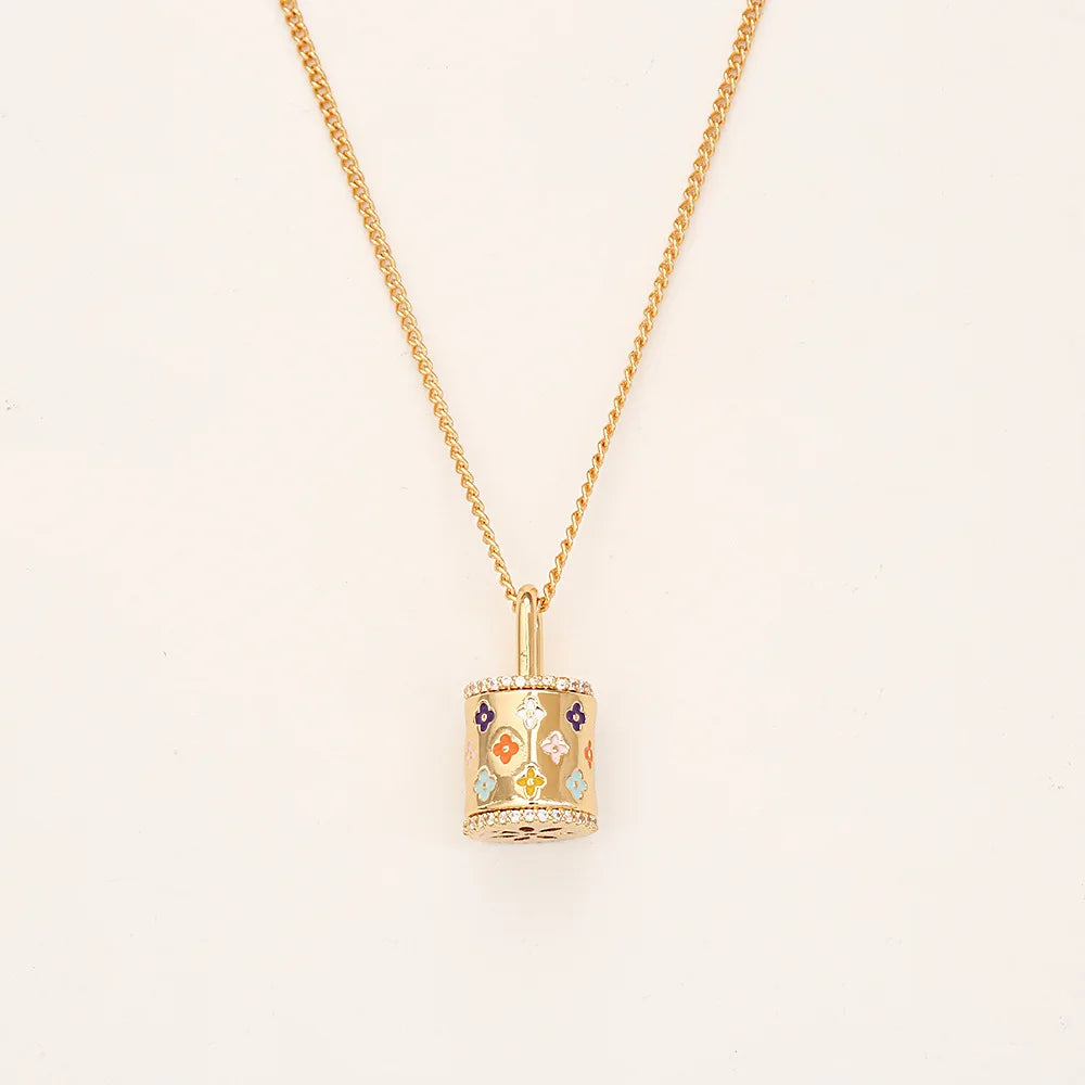 Four-Leaf Clover Pendant Necklace & Earrings | Real Gold Plated Collarbone Chain | Gold & Silver