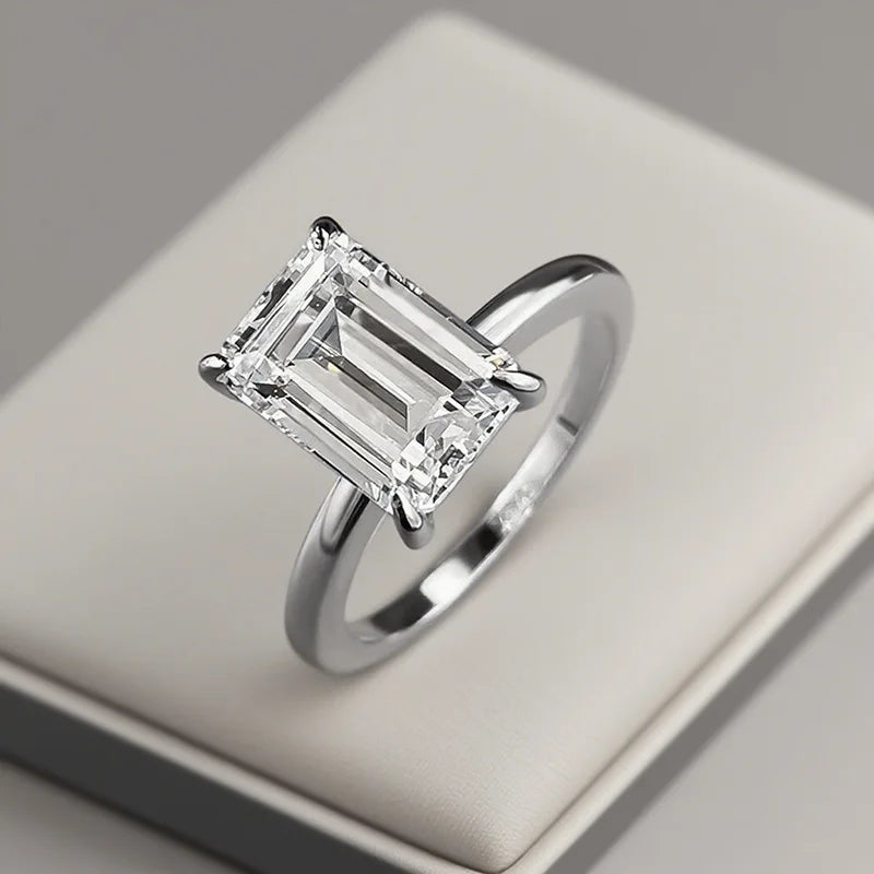 Trendy Design 925 Sterling Silver 5A 8A Cubic Zirconia Ring Engagement Wedding Rings Custom Fine Jewelry Manufacturing Supplies