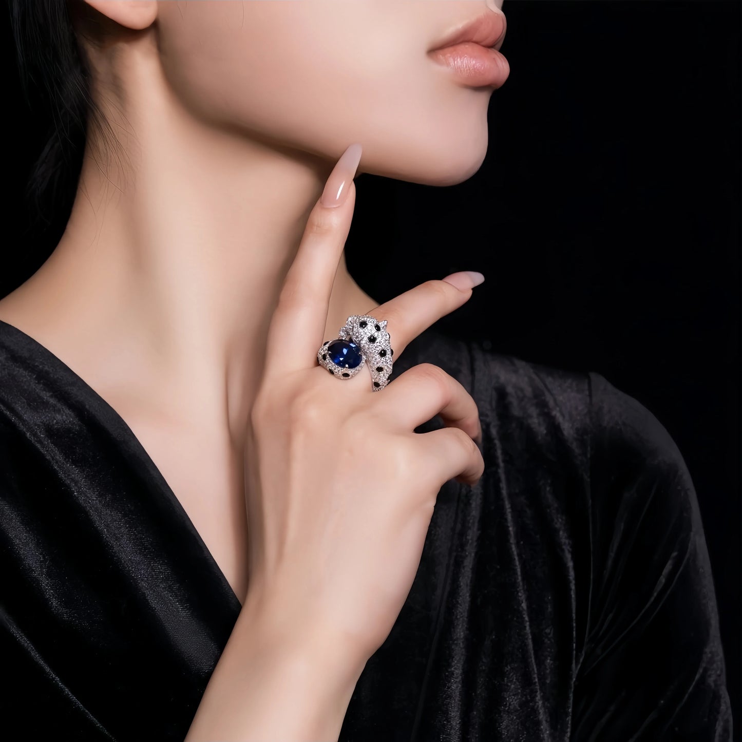 MUSHAN Women Luxury Designer Leopard Cluster Ring 925 Sterling Silver CMA Certified High Carbon Diamond Wedding Party Rings