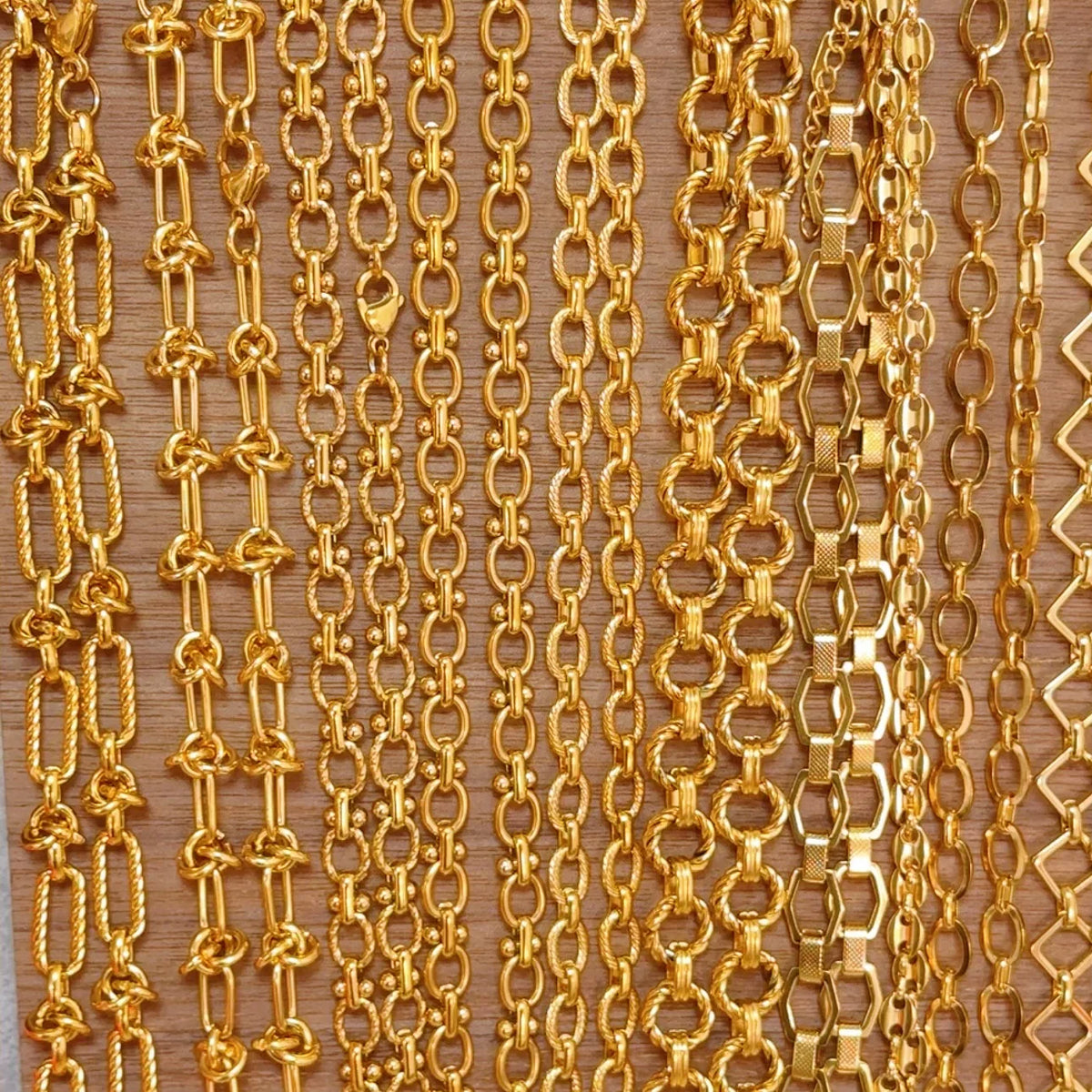 FASHIONISTA Non Tarnish Waterproof Choker Women Stainless Steel Chain Jewelry Making PVD Gold Plated Chunky Necklace DIY Handmade Link Chain