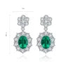 Gemfiori Anster High Quality S925 Lab Grown Emerald Earring Stud Dainty Gemstone Stud Earrings for Women Daily Wear Gift