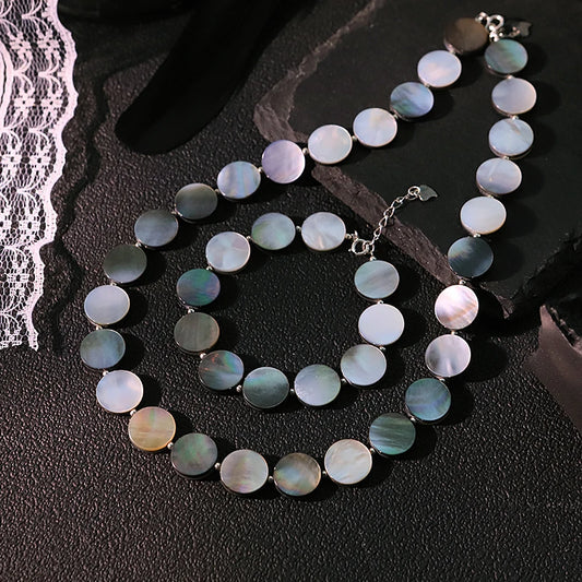 GLSEEVO Black Pearl Sterling Silver Necklace & Earrings Set | Luxurious Bridal Jewellery GS0229