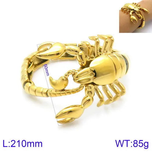 Kalen Trendy Bold Casting Creative Scorpion Bracelet Domineering Animal Stainless Steel Hand Jewelry Factory Wholesale