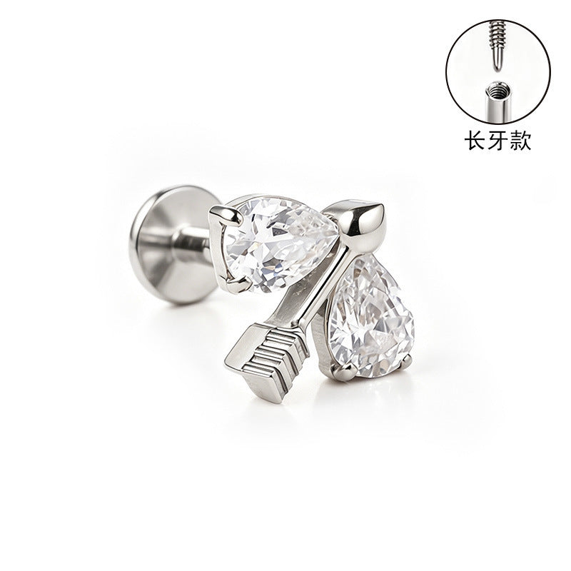 S&S ASTM F136 Titanium Zircon Helix Cartilage Stud | Gold | 31 Designs