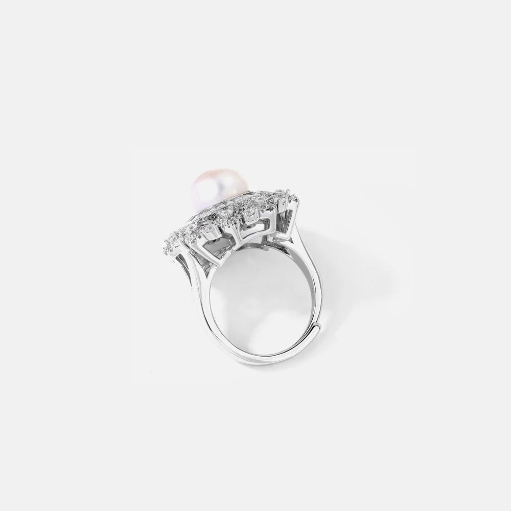 MuShan Jewelry Factory S925 Natural Pearl Ring Niche Light Luxury Versatile Cross Border Bestseller Is Exquisitely Crafted