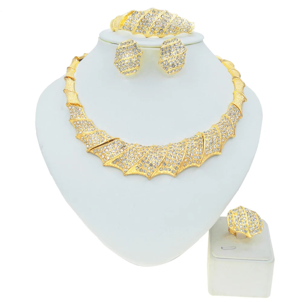 Zhuerrui Leopard Italian Gold Design Jewelry Set Premium Good Quality Wholesale Jewelry Women Wedding Party Gifts HC10029