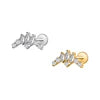 S&S ASTM F136 Titanium Labret Stud | Zircon | 83 Designs | Titanium & Gold