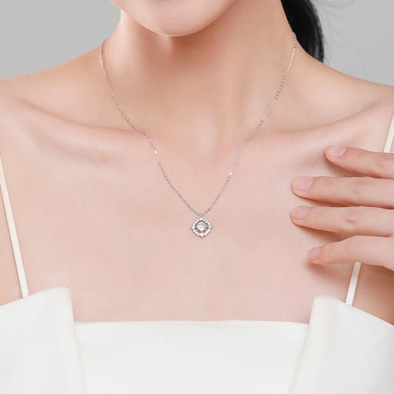 Ailmay Shining Zircon Fine Round Square Geometric Design For Women Fashion 925 Sterling Silver Popular Jewelry Set