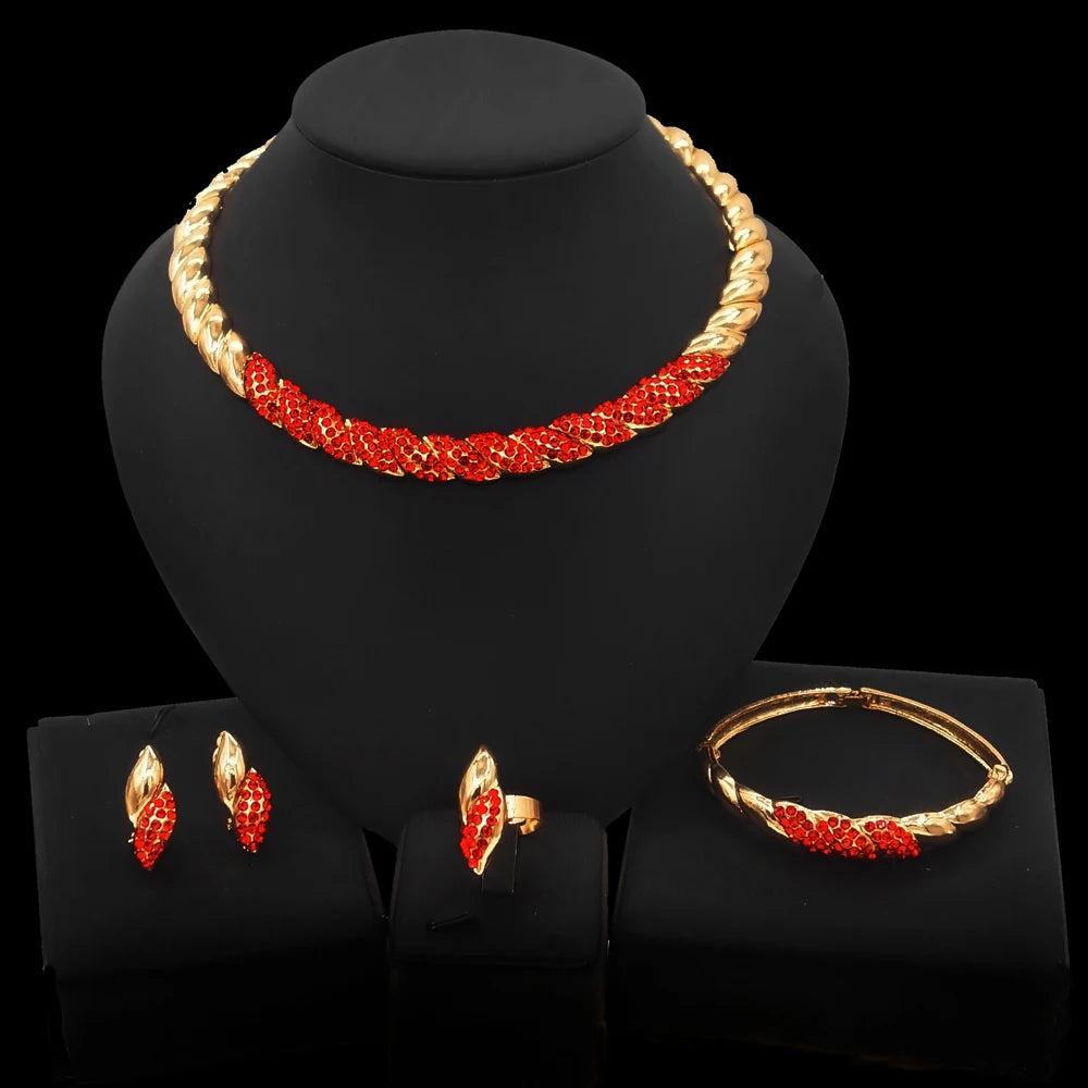 Zhuerrui Italiano Gold Designs Women Jewellery Set Party Fine Costume Jewelry Set Luxury Big Necklace Jewellery Sets HC21050414