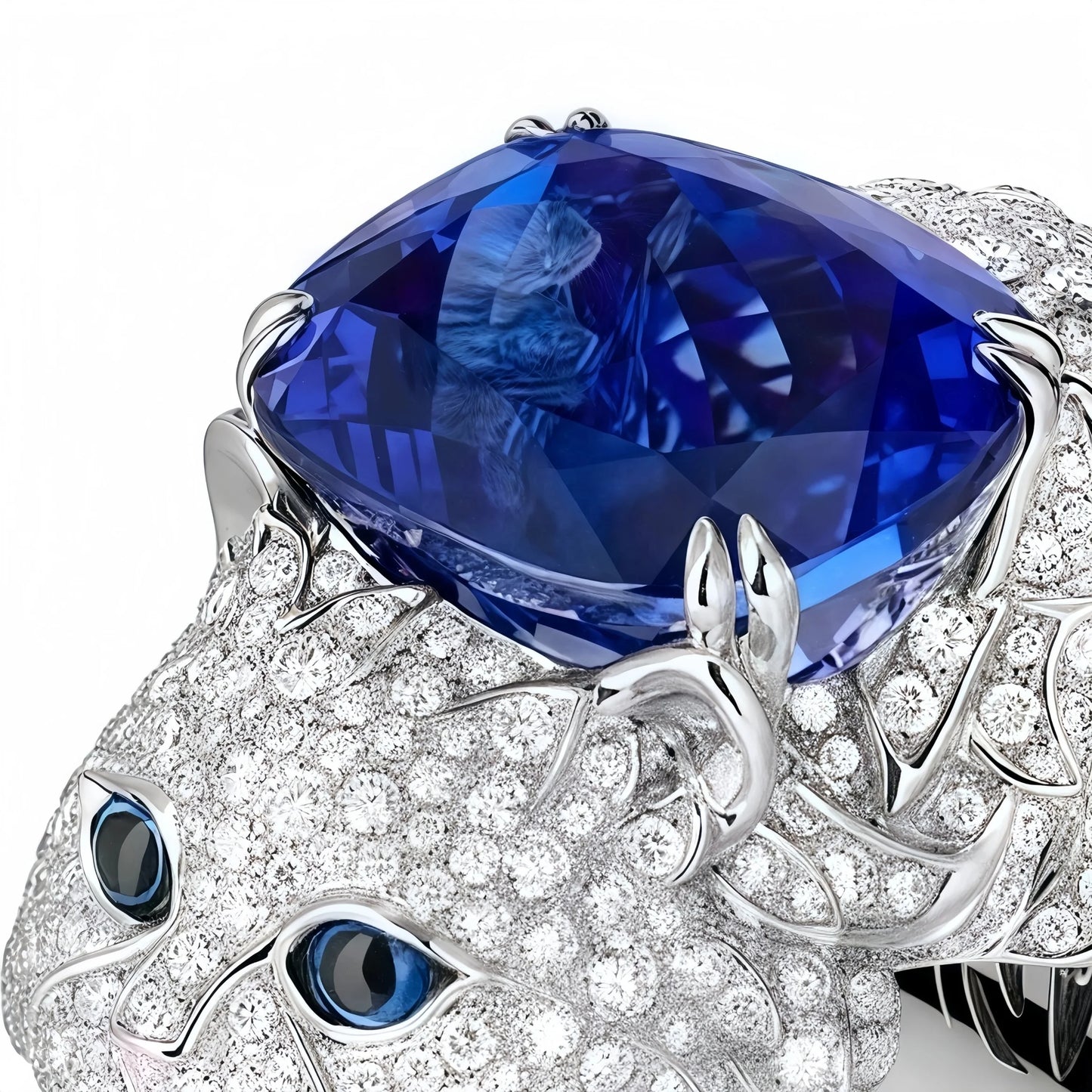 MUSHAN Jewelry Factory s 925 Sterling Silver Ring High Carbon Diamond Cute Cat Sapphire Luxury Designer Jewelry Rings for Women