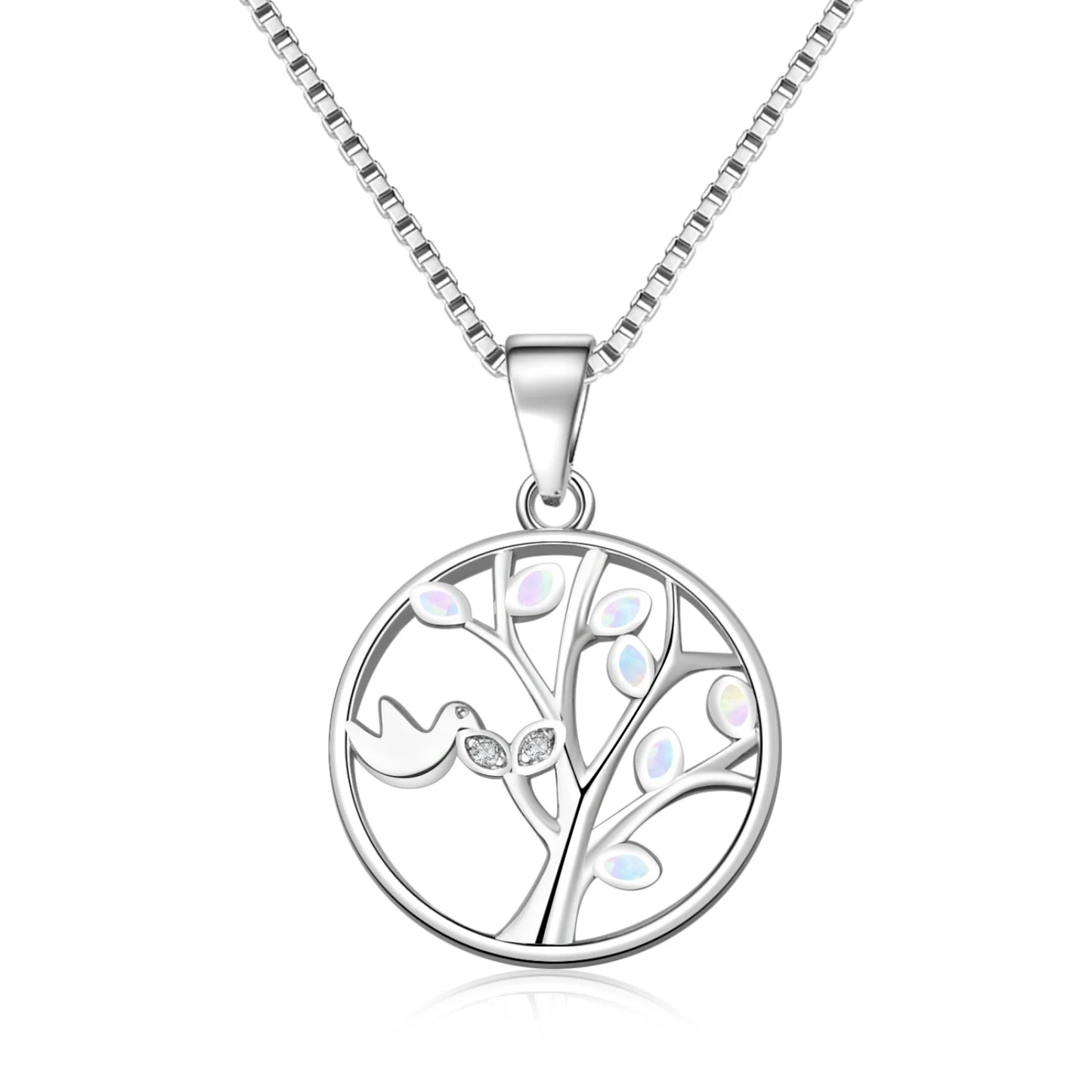 TikTok INS Wind Hawaii Beach Explosion Copper Alloy Opal Tree Life Vintage Women's Party Pendant Necklace Cute Style Wholesale