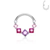 1Pcs Wholesale ASTM F136 Titanium Colorful Square Zircon 16G Nose Ring Hoop Cartilage Earrings Fashion Body Piercing Jeweley