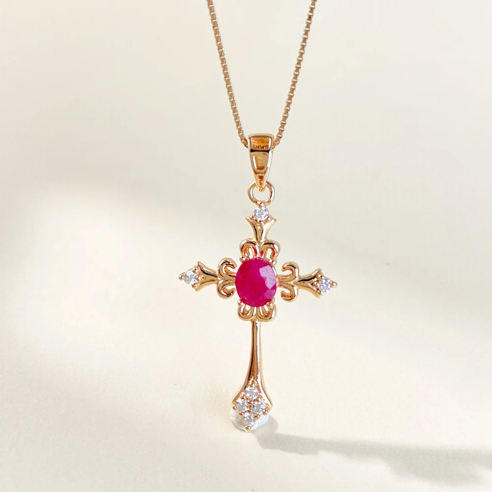 Gioiellieri Ruby Pendant for Necklace with Natural Red Gemstone 925 Sterling Silver July Birthstone Fine Jewelry Luxury Engagement Wedding