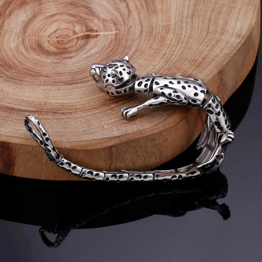 KALEN Hip Hop Crocodile Tiger Leopard High Quality Stainless Steel Bracelet for Men KB104111-BD