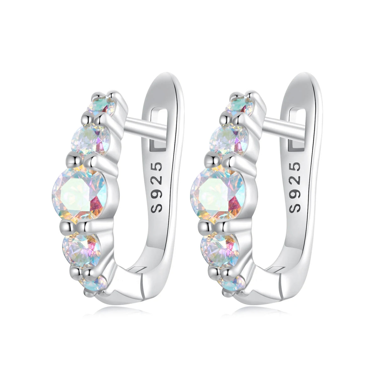 S&S 925 Silver Zircon Charm Earrings – Heart, Star, Butterfly & More – Platinum Plated – Collection