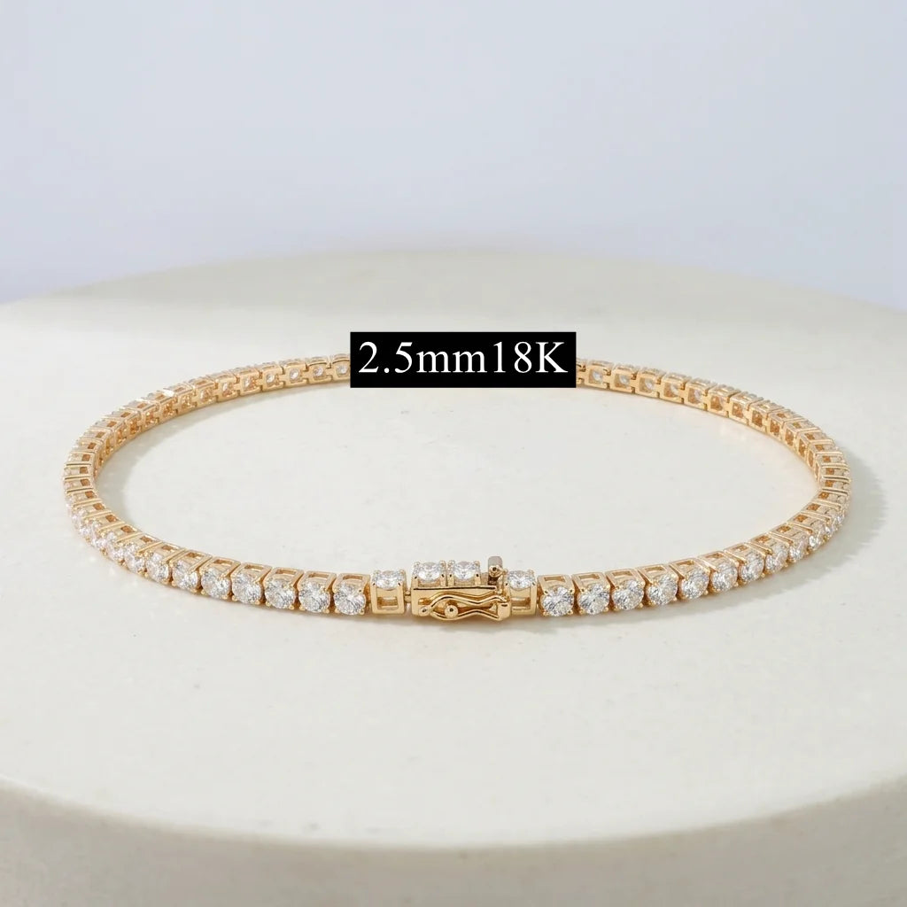 ArtistA HQ GEMS White Gold Tennis Link 18K Gold 2.5mm Lab Diamond Tennis Bracelet
