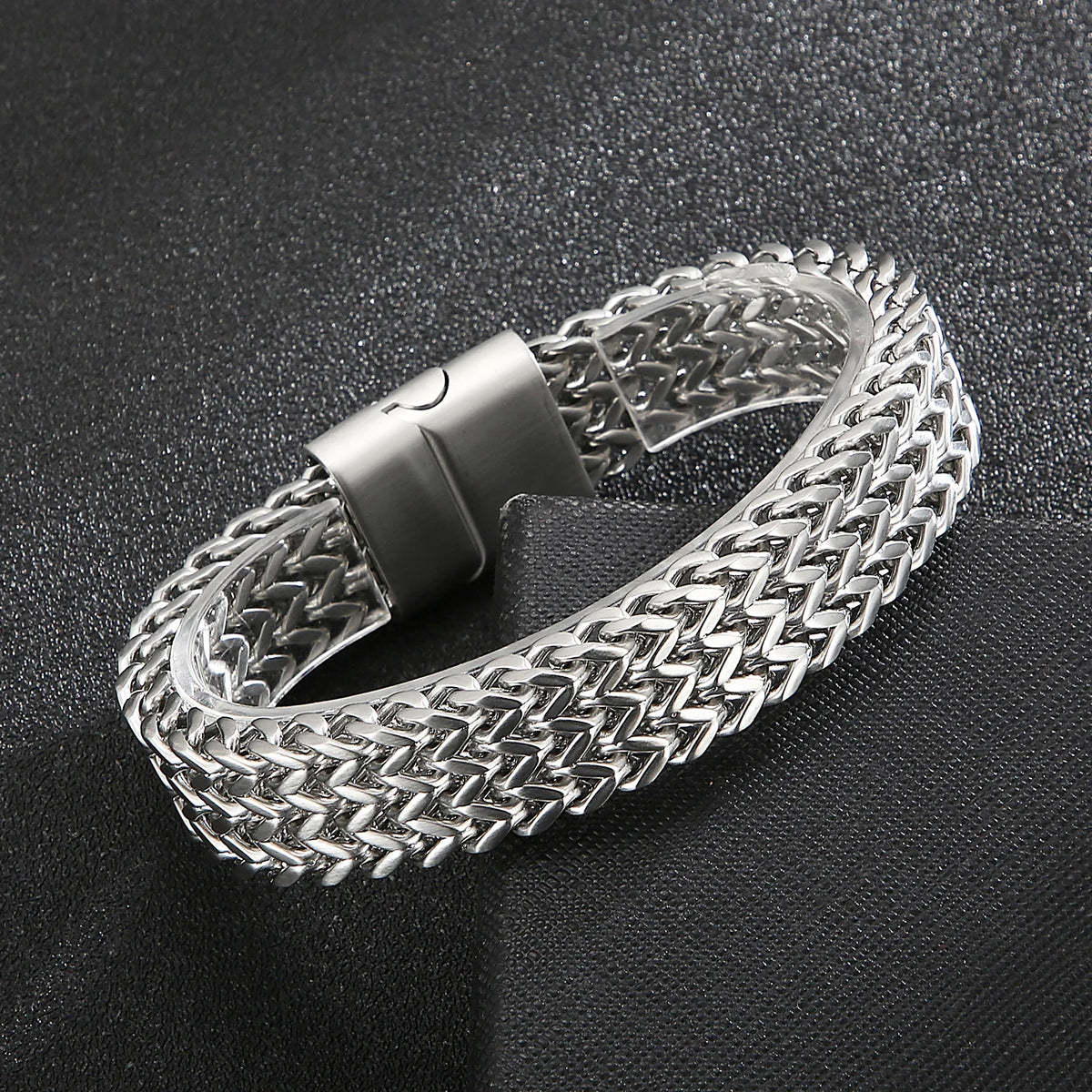 VIKING Brushed Mesh Chain Bracelet – 316L Stainless Steel Men's Gift