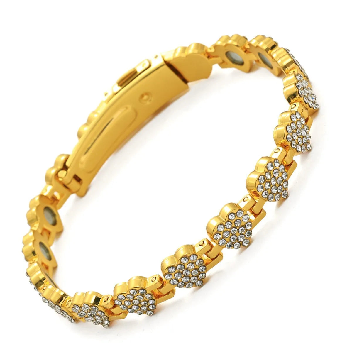 Euro-American Cross-border Hot-selling Magnetic Bracelet Stylish Luxury Lucky Clover Design Kevlar Natural Stone Single-Row