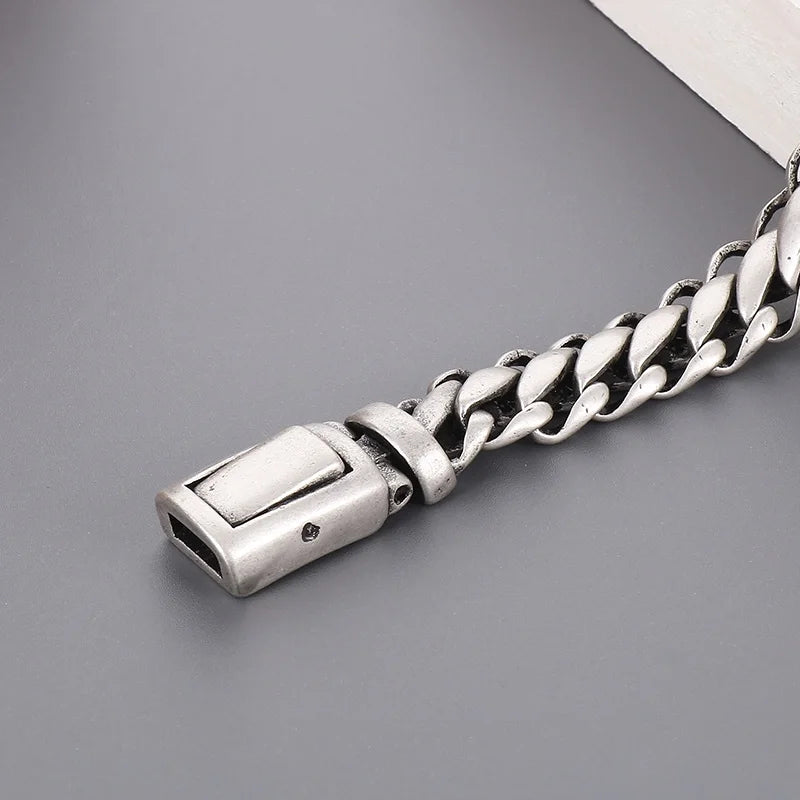 REBEL 220mm Casual Matte Surface Stainless Steel Links Bracelets for Man