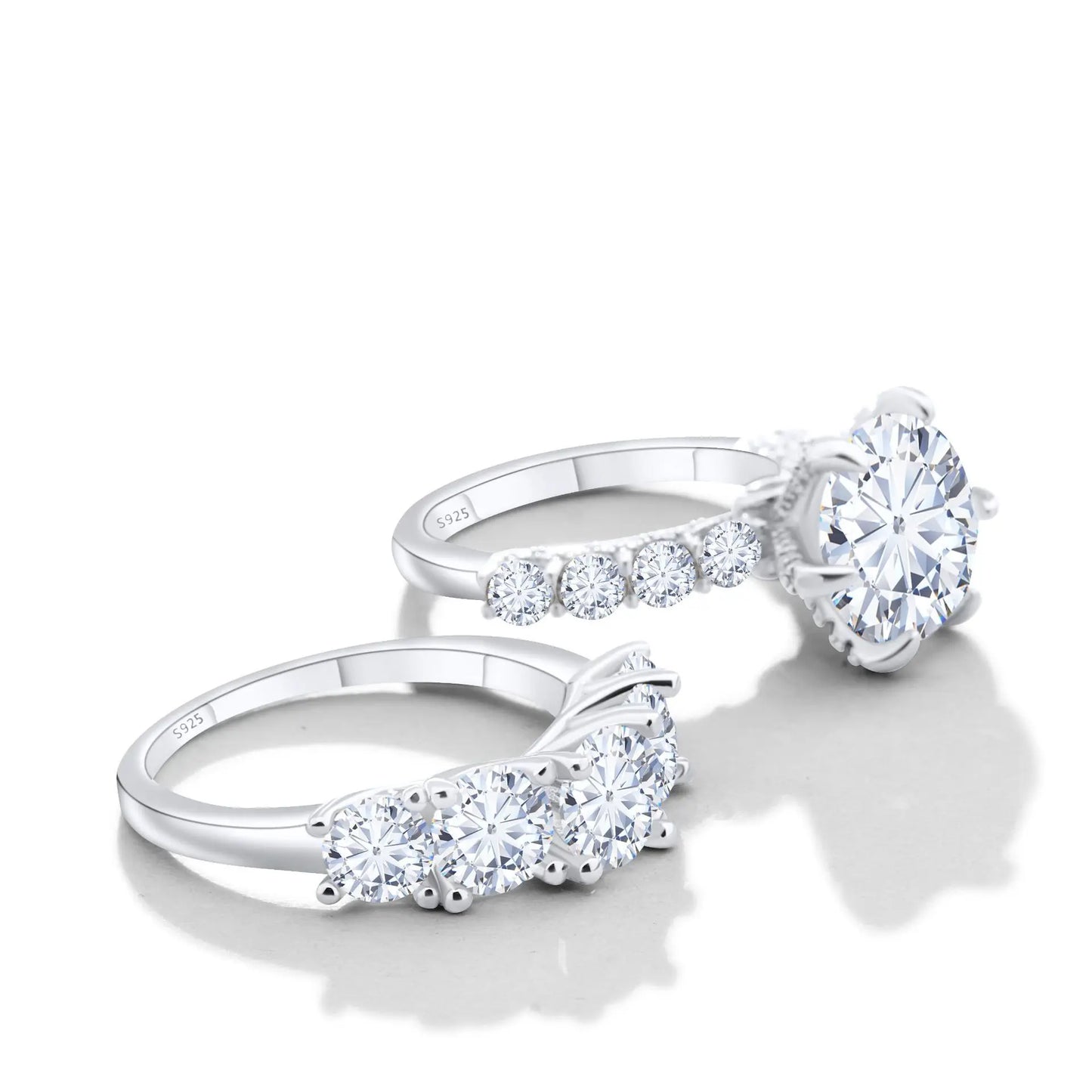 Factory 7.8ct Moissanite Luxury Ring Set with GRA Certificate diamond 925 Sterling Silver Jewelry diamond Ring for Her Wedding