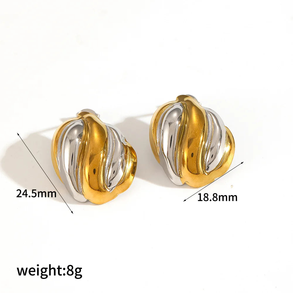 S&S Geometric Line Stud Earrings | 18K Gold Plated | S&S