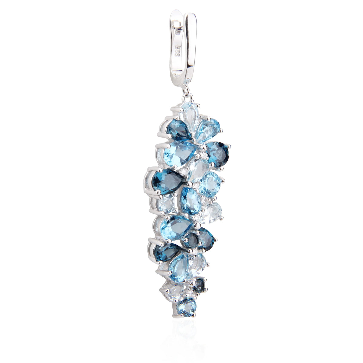 ArtistA Hot Sale Trendy Fashion Pendants Charms Jewelry 925 Sterling Silver Natural Blue Topaz Mix Gemstone Pendants