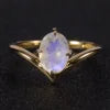 Gemfiori Price 925 Sterling Silver Gold Plated Colorful Gemstone Oval Cut 6x8mm Drop-Shaped Dainty Gemstone Tear Drop Ring
