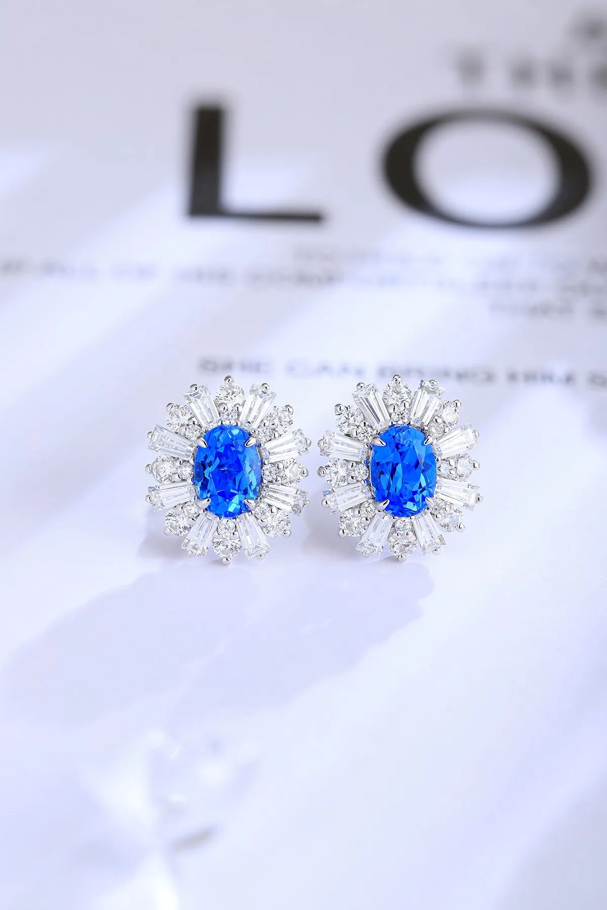 Gemfiori Anster High Quality S925 Lab Grown Cobalt Spinel Earring Stud Dainty Gemstone Stud Earrings for Women Daily Wear Gift