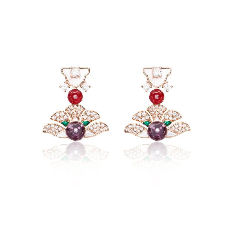 2025 Wedding Accessories Sexy Women's Necklace Earring Set Zirconia White Beimu Enamel Wedding Dress Brass Jewelry