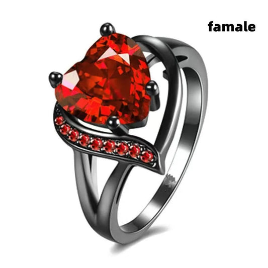Fashion Trendy Luminous Glow in Dark Tungsten Zircon Engagement Wedding Black Fluorescent Dragon Ring for Women